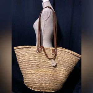 Jeanne & beatrice large straw market bag / beach bag /weekend get away bag